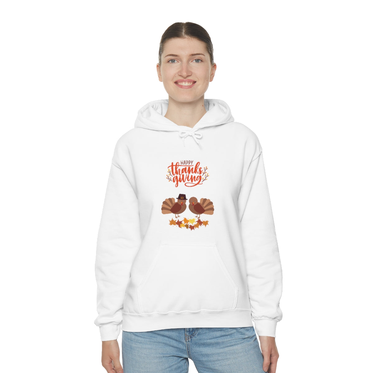 Cute Thanksgiving Turkey Pilgrims Unisex Heavy Blend™ Hooded Sweatshirt