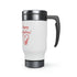 Happy Valentine's Love! Stainless Steel Travel Mug with Handle, 14oz