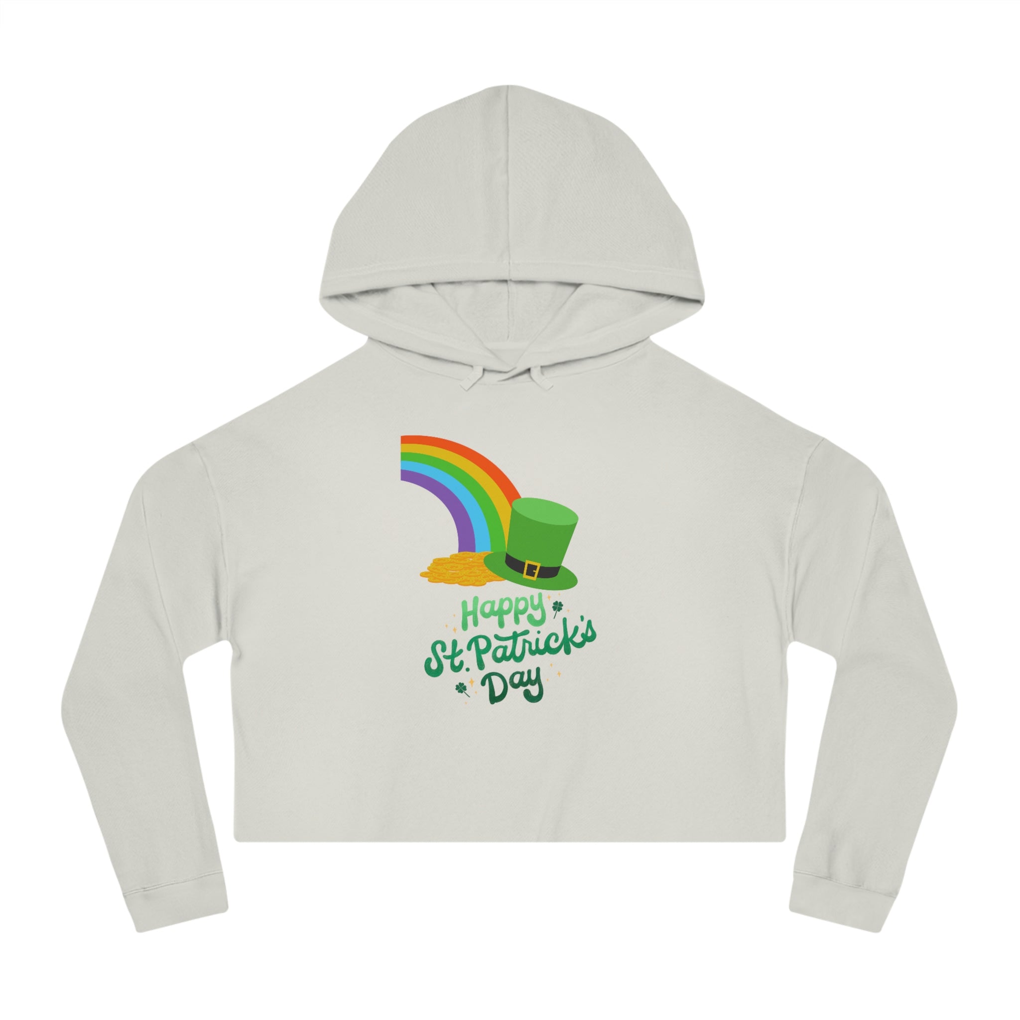 Happy Saint Patrick's Day Women’s Cropped Hooded Sweatshirt