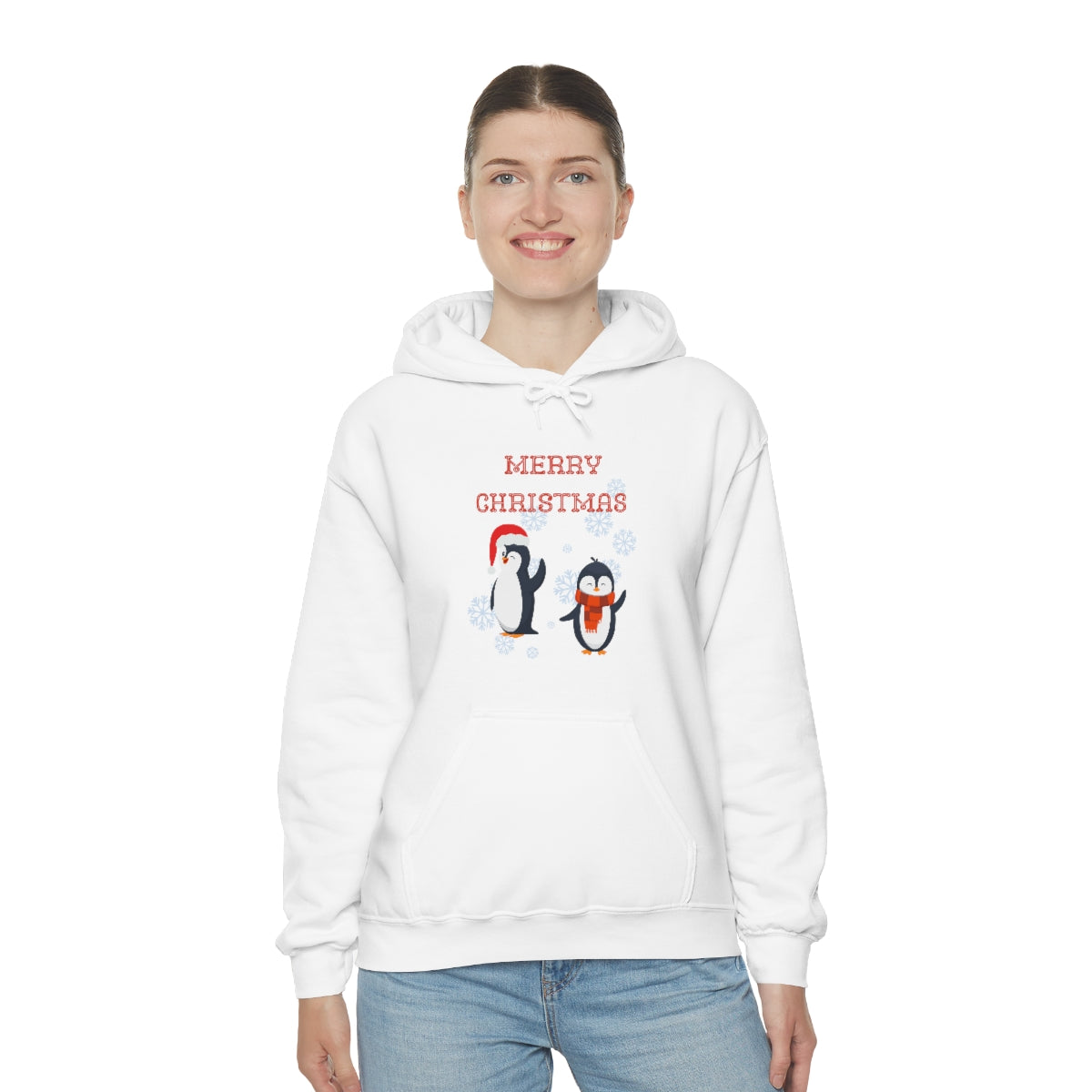 Penguins Merry Christmas Unisex Heavy Blend™ Hooded Sweatshirt