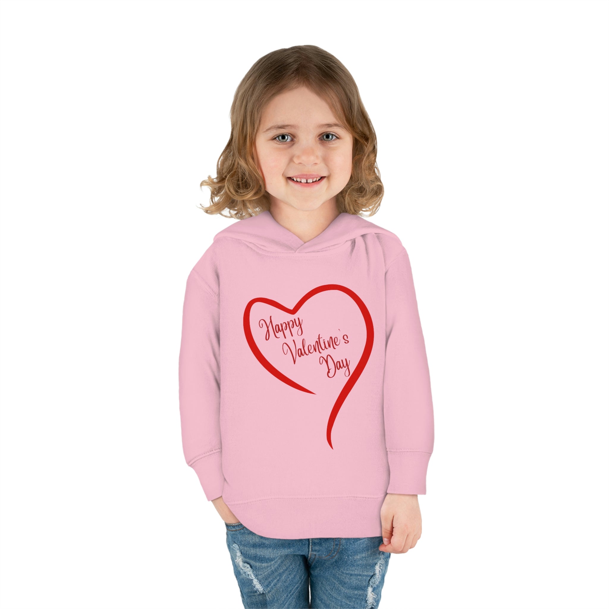 Happy Valentine's Day Toddler Pullover Fleece Hoodie