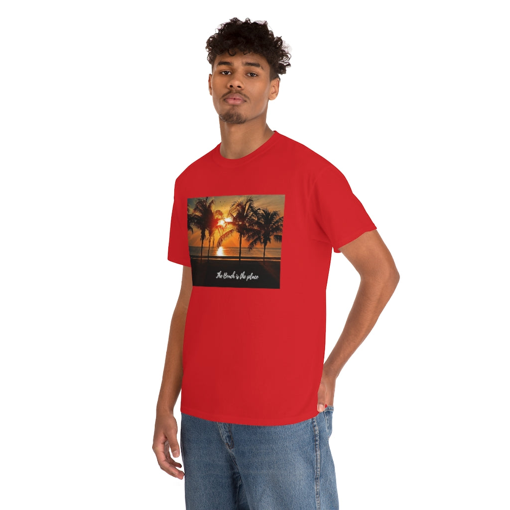 The Beach is the Place Unisex Heavy Cotton Tee