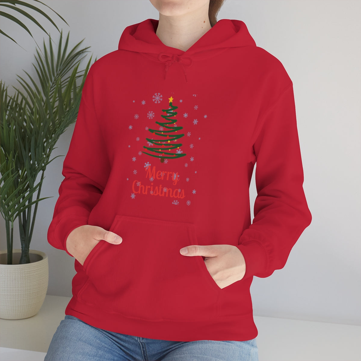 Merry Christmas Tree Unisex Heavy Blend™ Hooded Sweatshirt