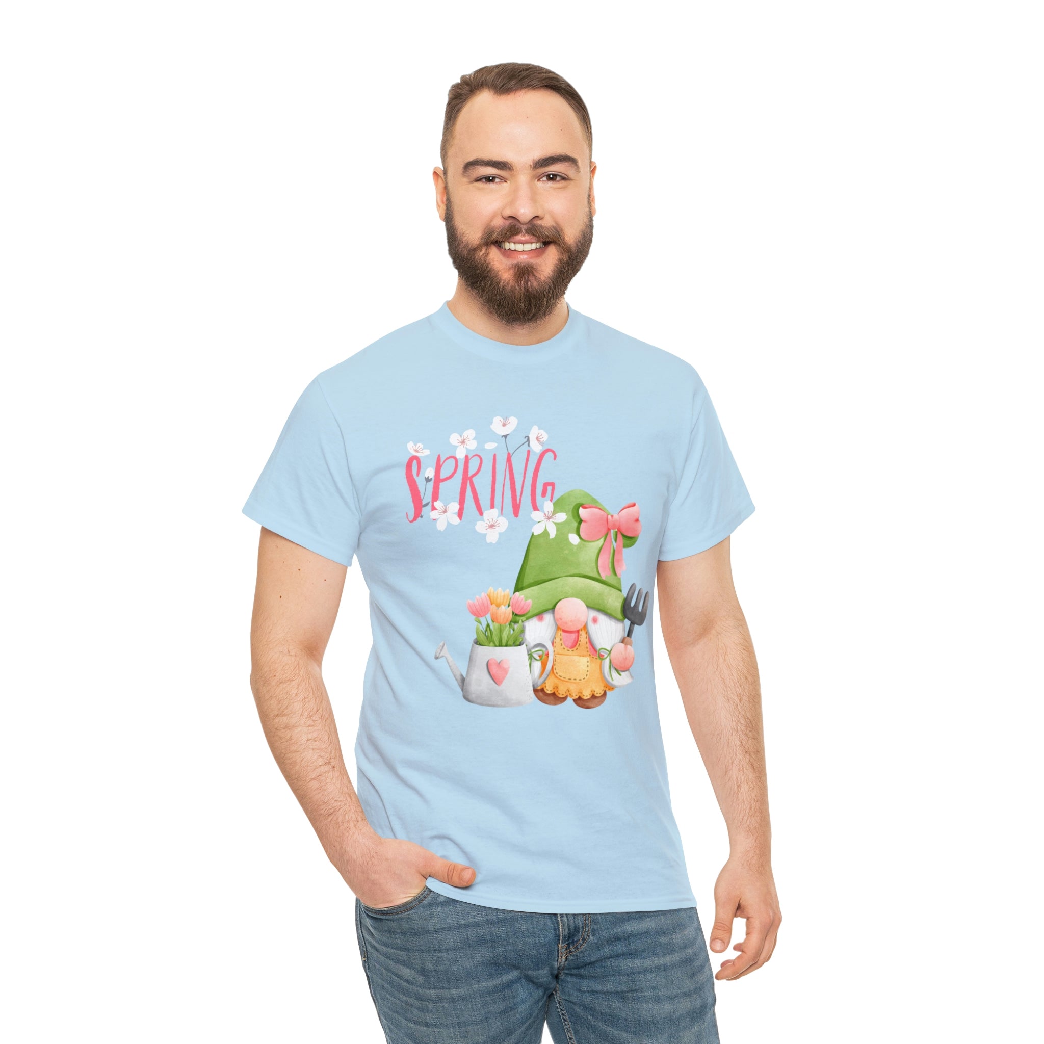 Gnome Happy Spring Unisex Heavy Cotton Tee