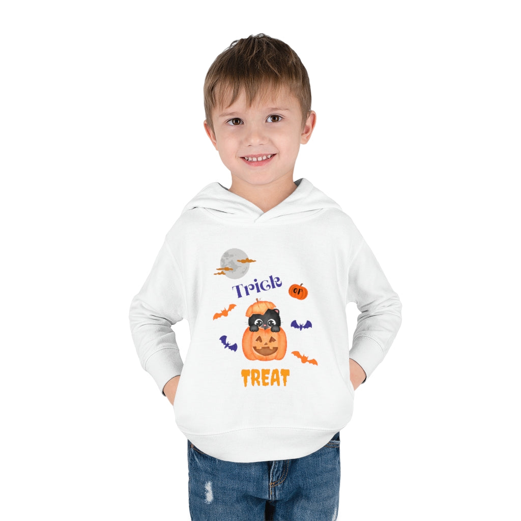 Pumpkin Cat Toddler Pullover Fleece Hoodie