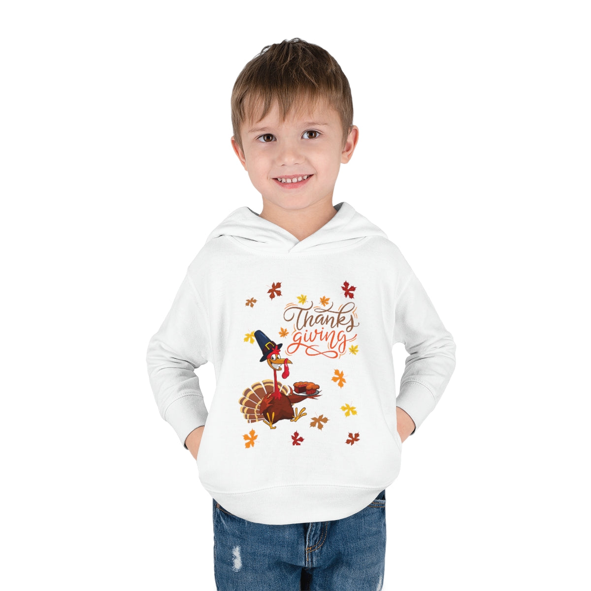 Thanksgiving Turkey Toddler Pullover Fleece Hoodie