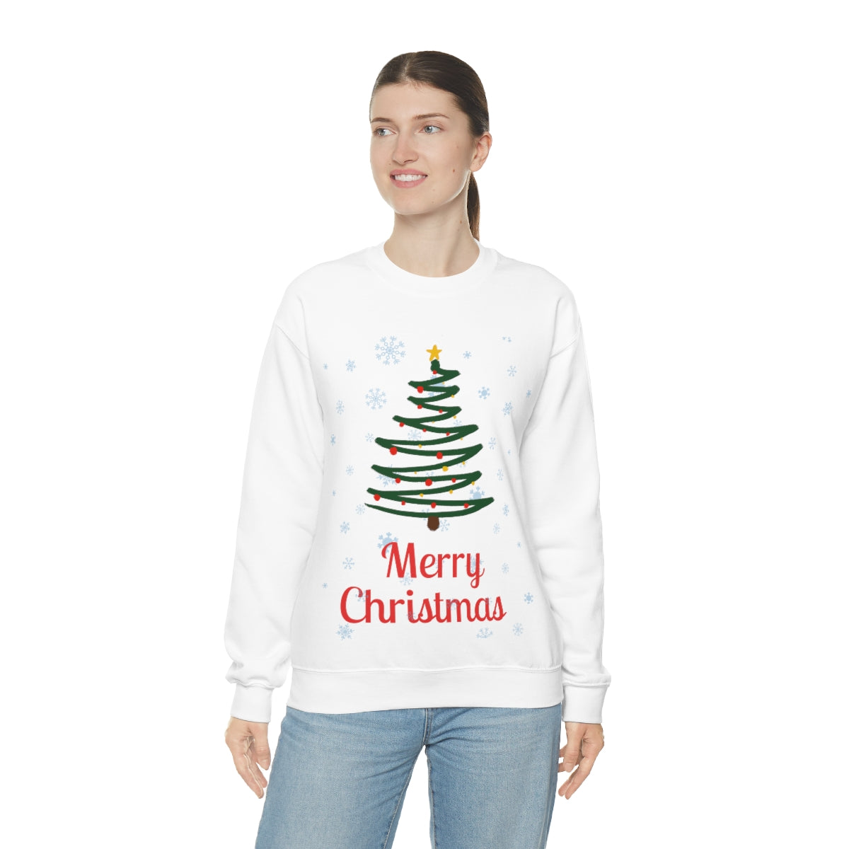 Merry Christmas Tree Unisex Heavy Blend™ Crewneck Sweatshirt