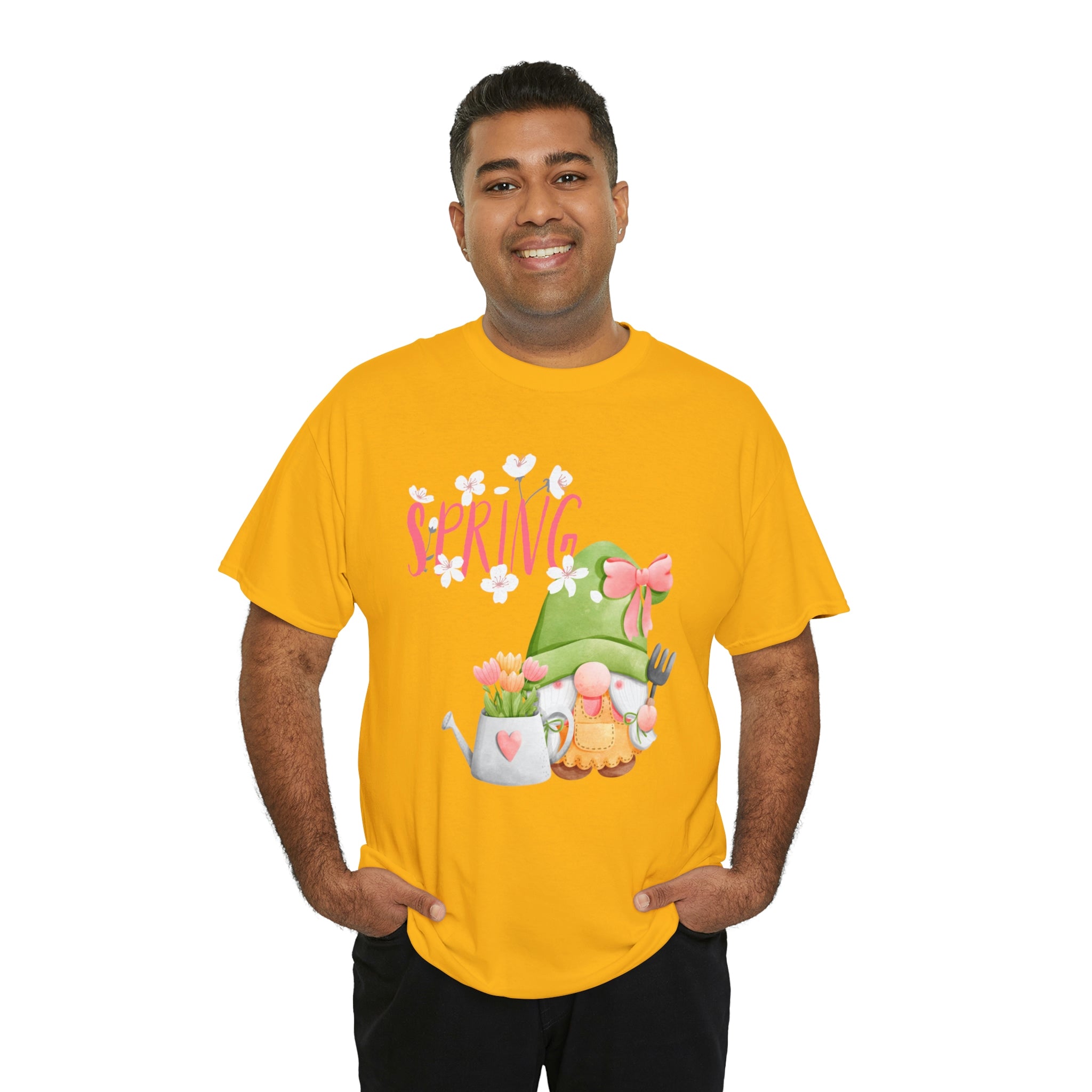 Gnome Happy Spring Unisex Heavy Cotton Tee