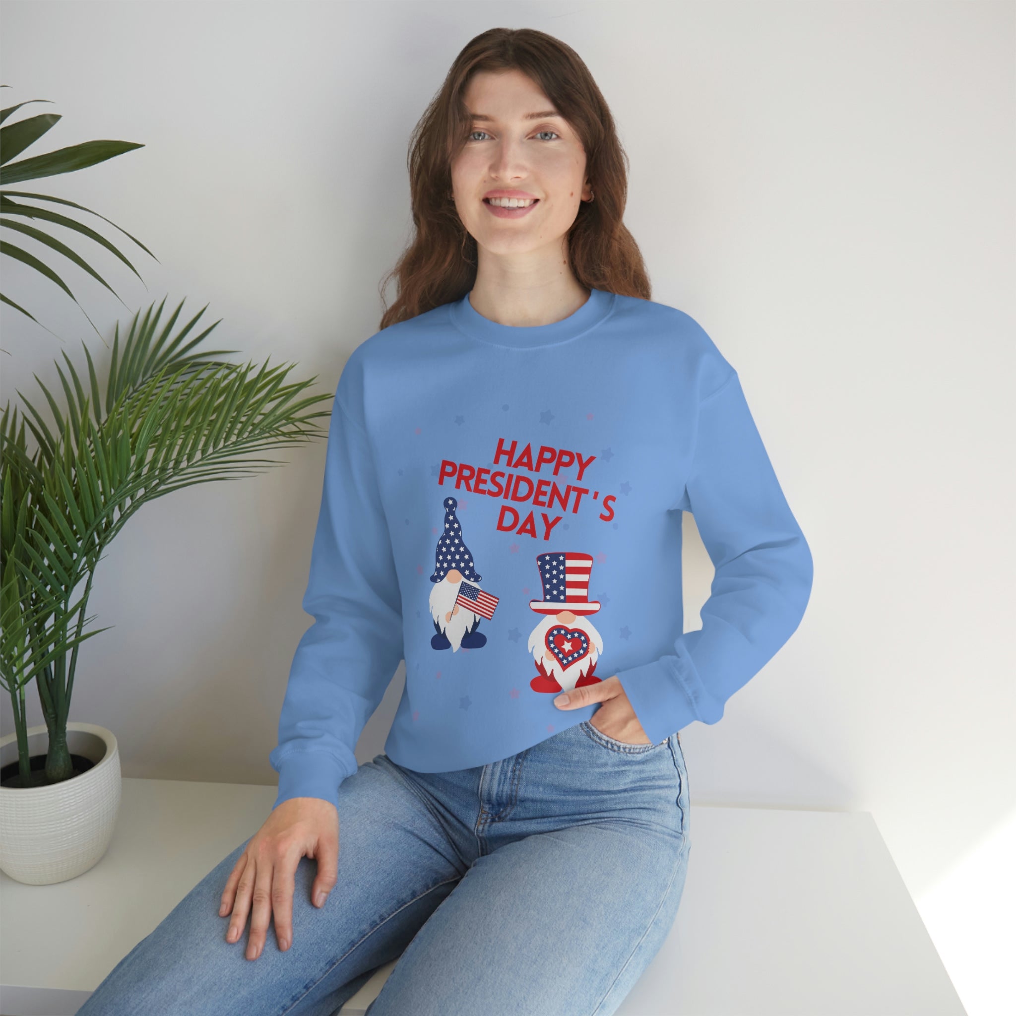 Happy President's Day Gnome Unisex Heavy Blend™ Crewneck Sweatshirt