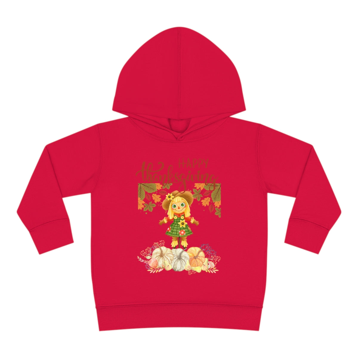 Scarecrow Happy Thanksgiving Toddler Pullover Fleece Hoodie