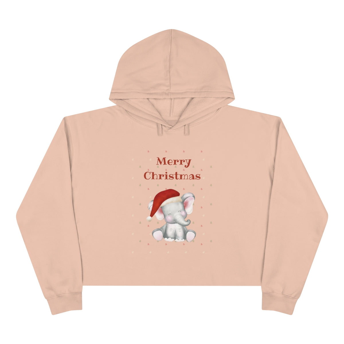 Cute Christmas Elephant Crop Hoodie