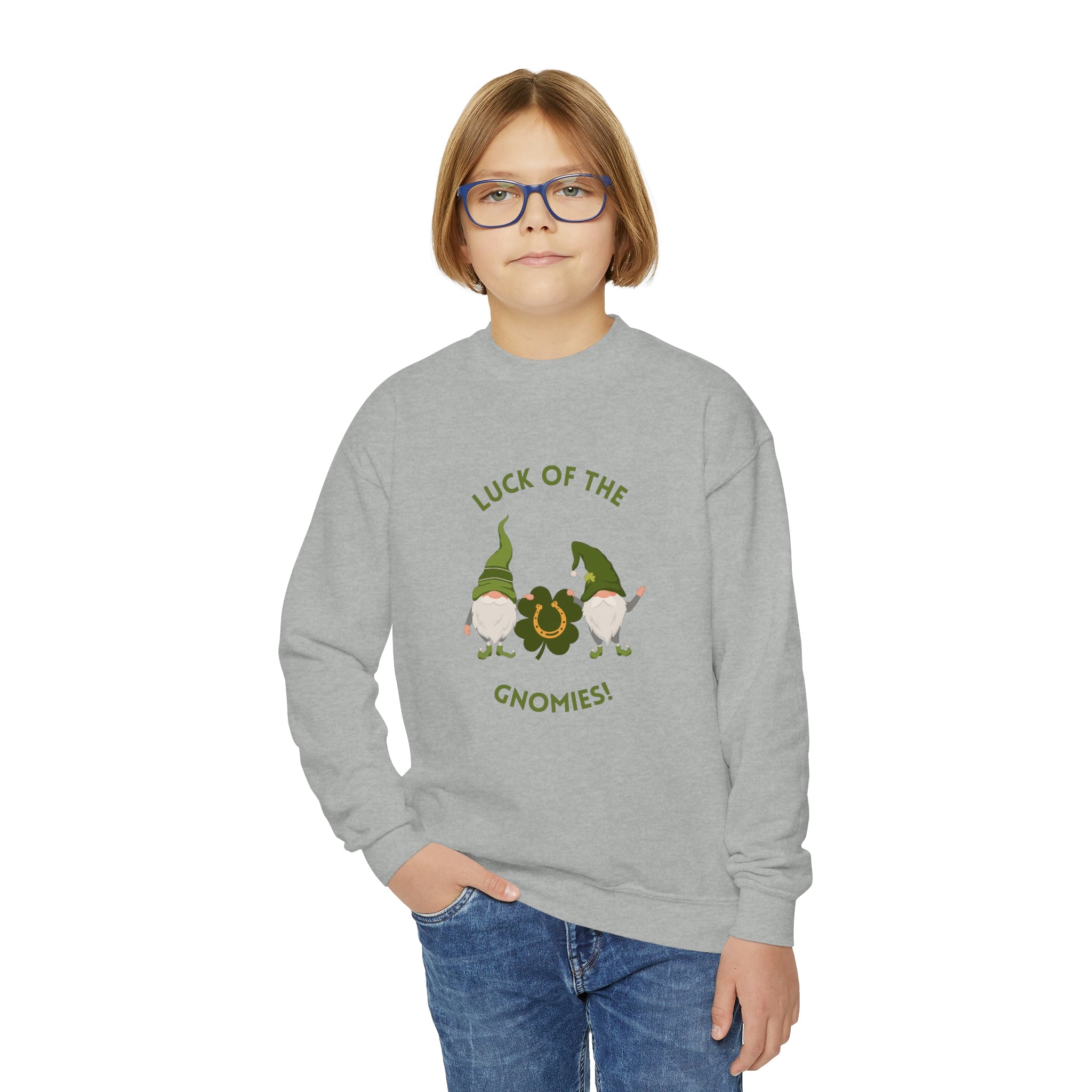 The Luck Of The Gnomies! Youth Crewneck Sweatshirt