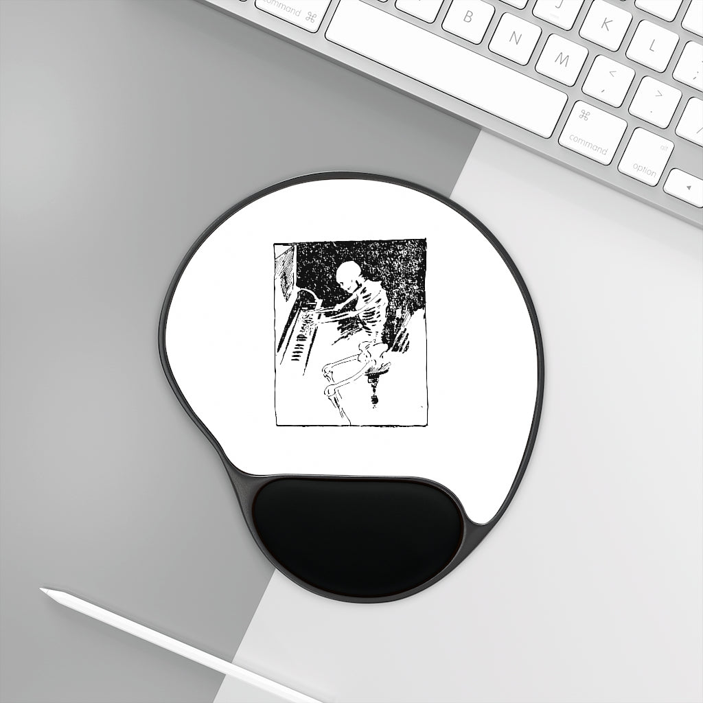 Skeleton Piano Player Mouse Pad With Wrist Rest