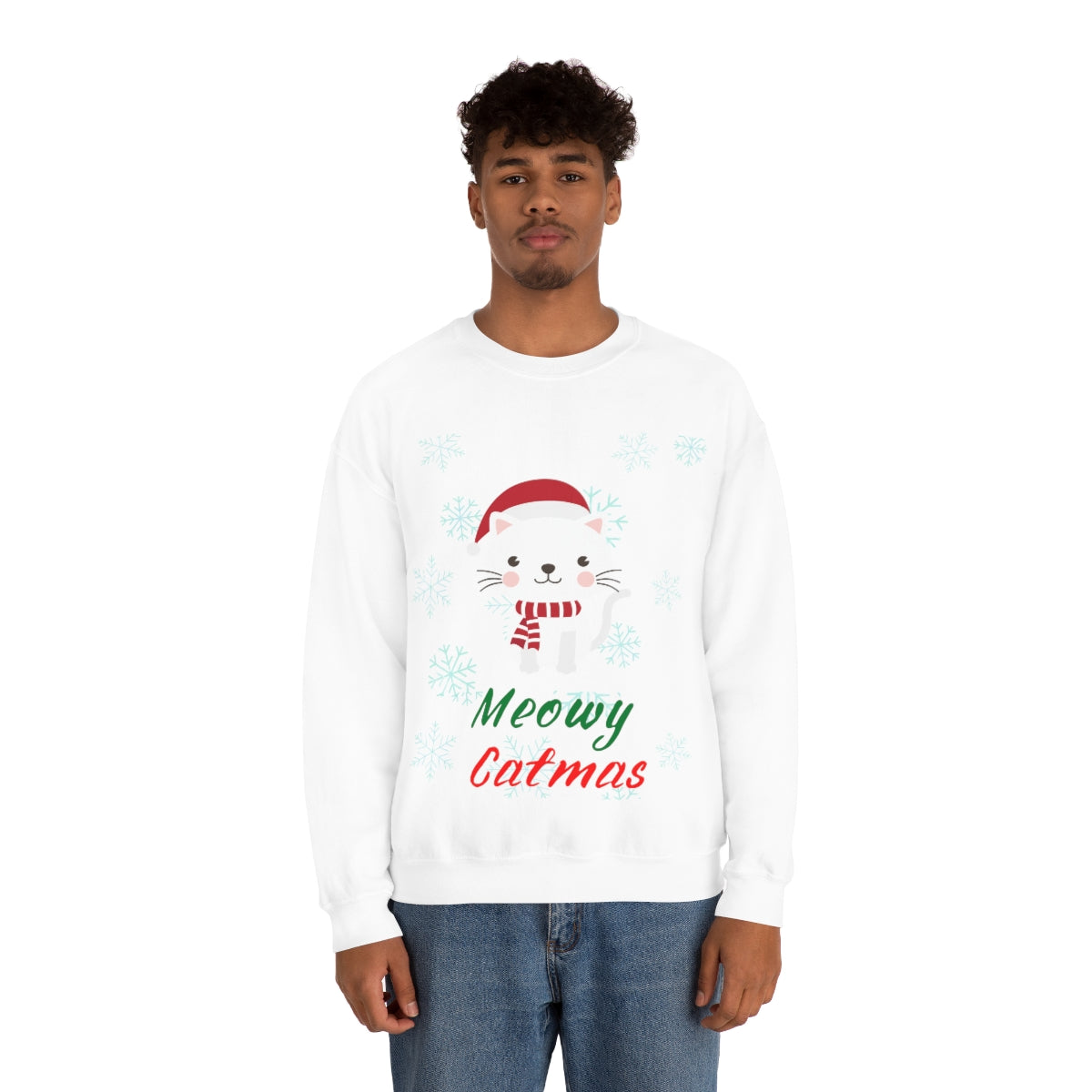 Meowy Catmas Unisex Heavy Blend™ Crewneck Sweatshirt