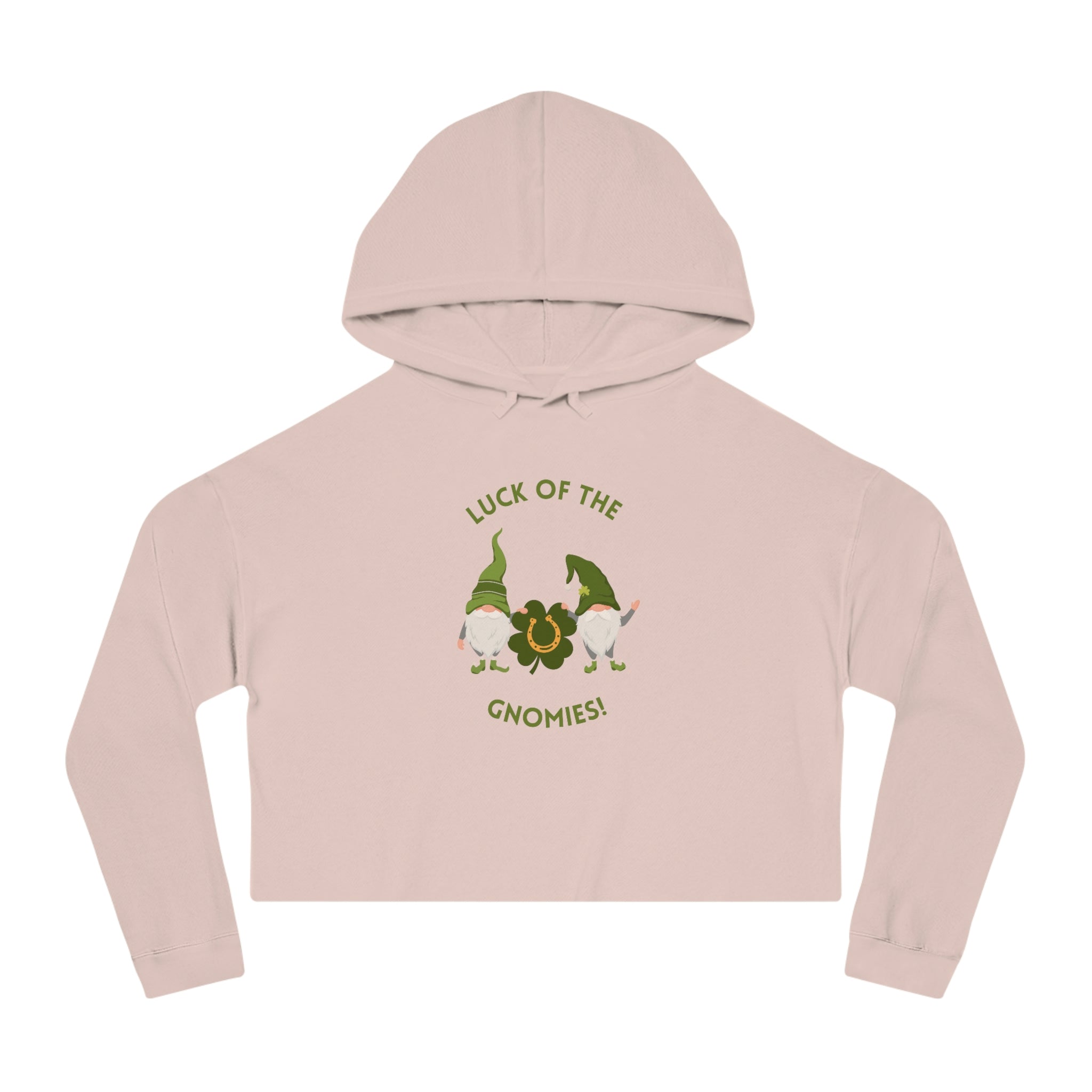 The Luck Of The Gnomies! Women’s Cropped Hooded Sweatshirt