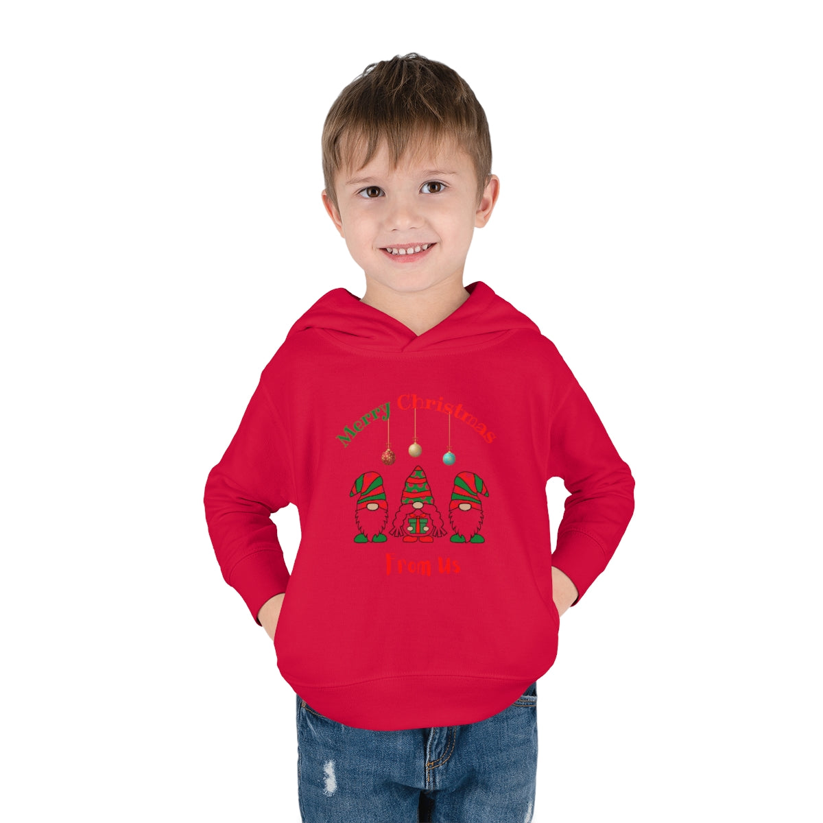 Gnome Merry Christmas Toddler Pullover Fleece Hoodie