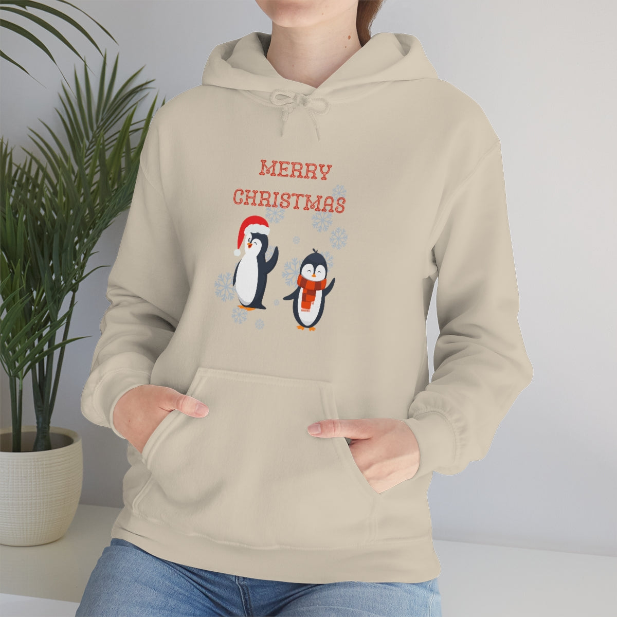 Penguins Merry Christmas Unisex Heavy Blend™ Hooded Sweatshirt