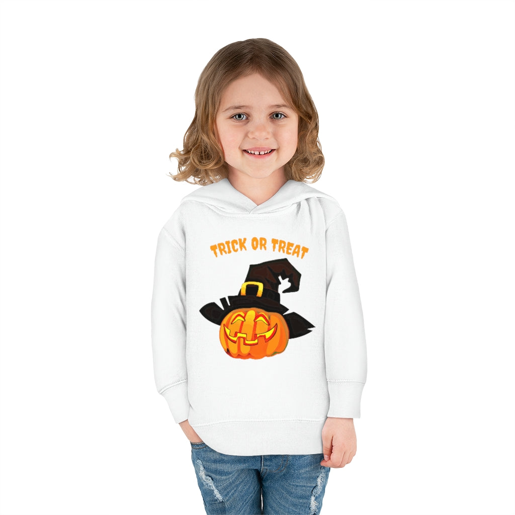 Pumpkin Trick or Treat Toddler Pullover Fleece Hoodie