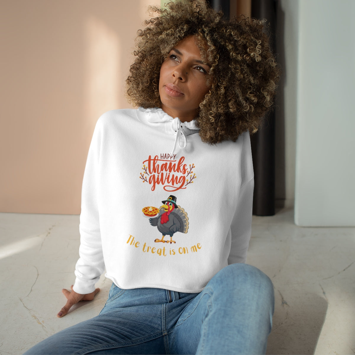 Happy Thanksgiving The Treat Is On Crop Hoodie