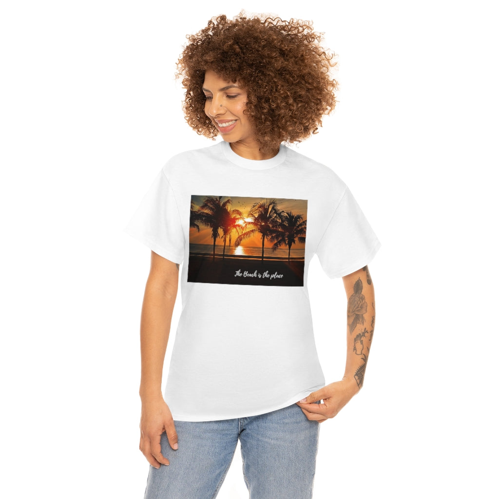 The Beach is the Place Unisex Heavy Cotton Tee