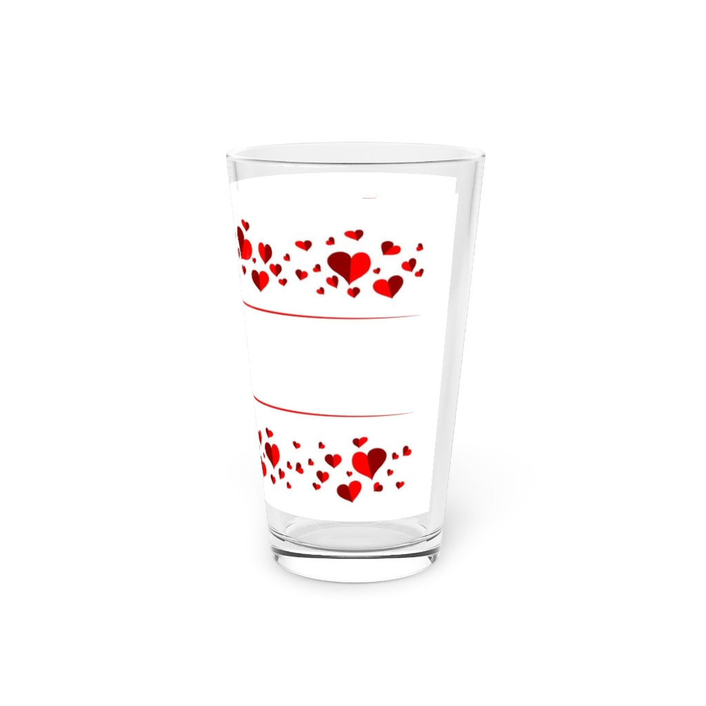 Hearts Pint Glass, 16oz