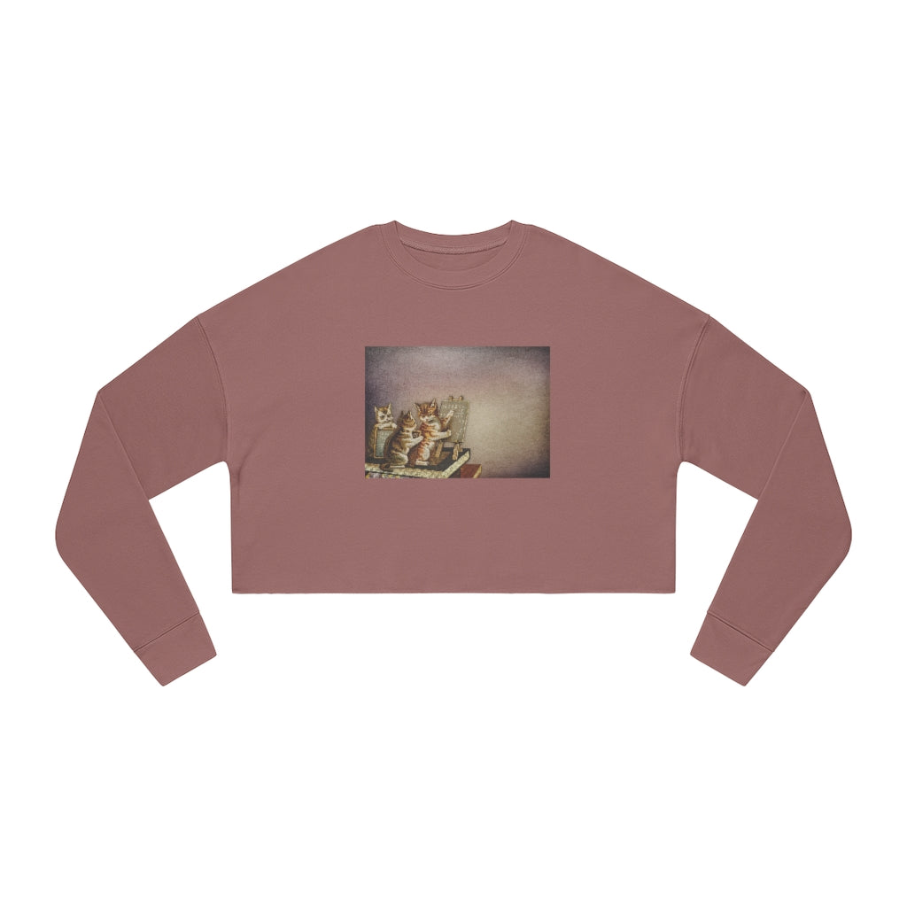 Women's Cat Cropped Sweatshirt