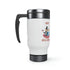 Happy President's Day Abe & Georgie!!! Stainless Steel Travel Mug with Handle, 14oz