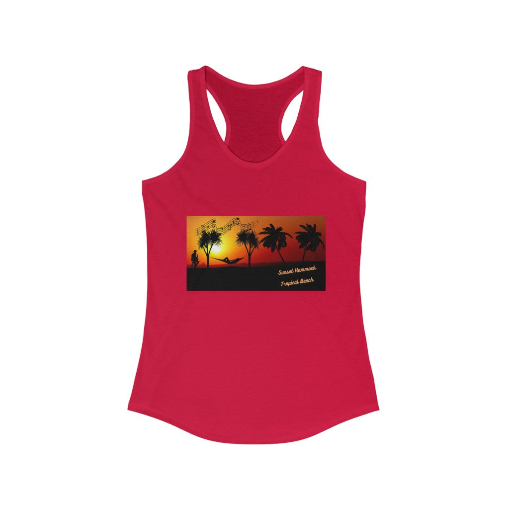 Sunset Hammock Tropical Beach Women's Ideal Racerback Tank