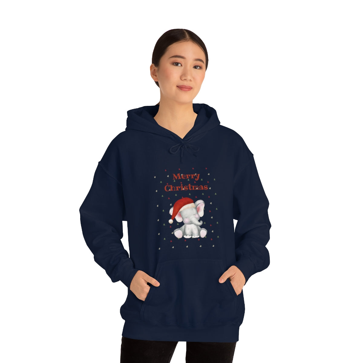 Cute Christmas Elephant Unisex Heavy Blend™ Hooded Sweatshirt