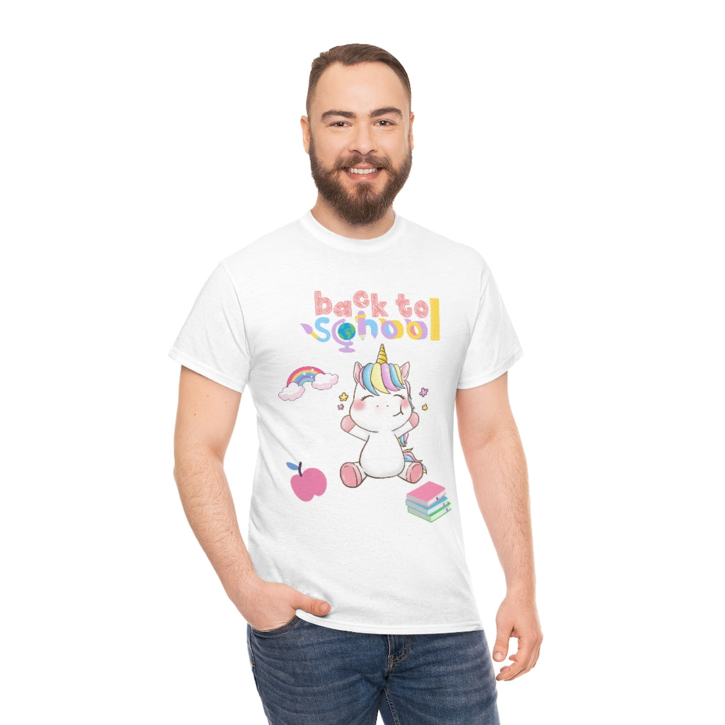 Back to School Unicorn Unisex Heavy Cotton Tee