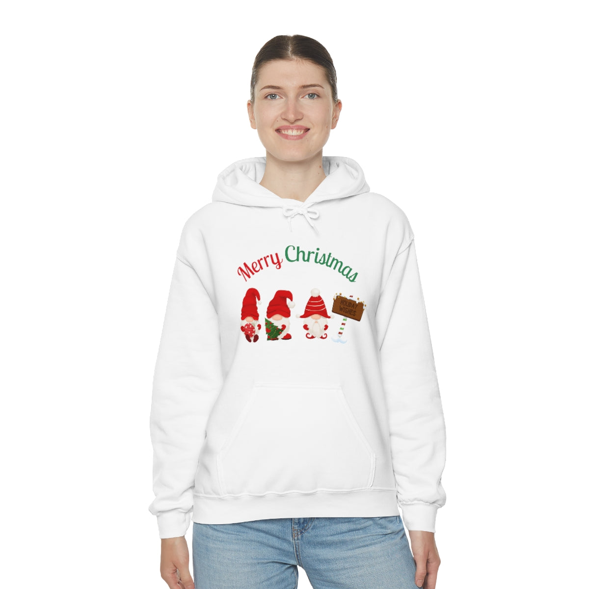 Cute Gnome Merry Christmas Unisex Heavy Blend™ Hooded Sweatshirt