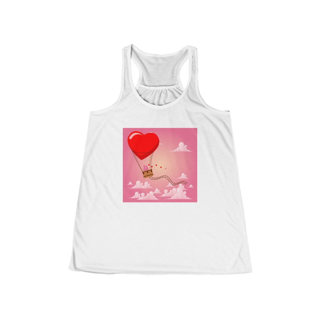 Happy Valentine's Day Women's Flowy Racerback Tank