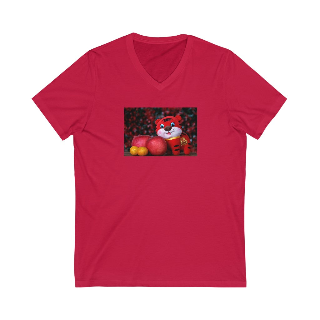 Tiger Unisex Jersey Short Sleeve V-Neck Tee