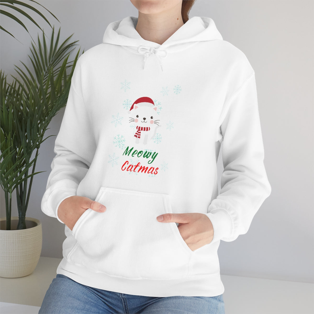 Meowy Catmas Unisex Heavy Blend™ Hooded Sweatshirt