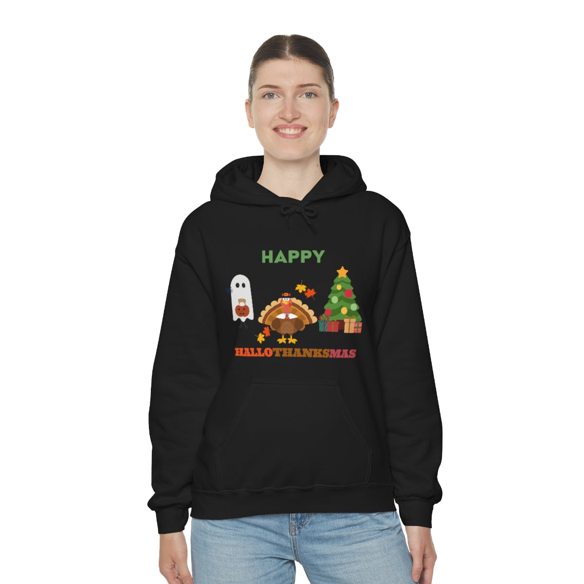 Happy Hallothanksmas Unisex Heavy Blend™ Hooded Sweatshirt