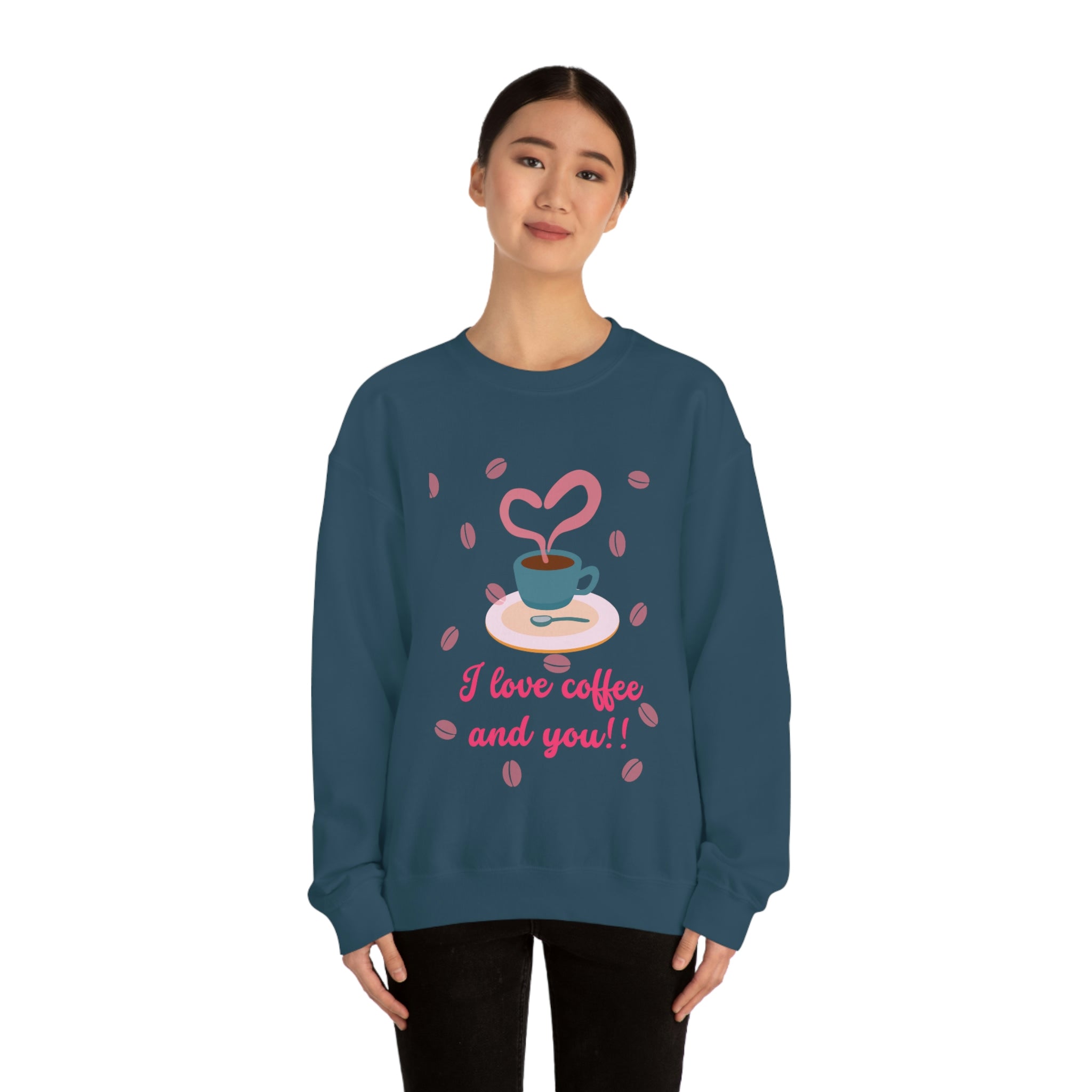 I Love Coffee & You!! Unisex Heavy Blend™ Crewneck Sweatshirt