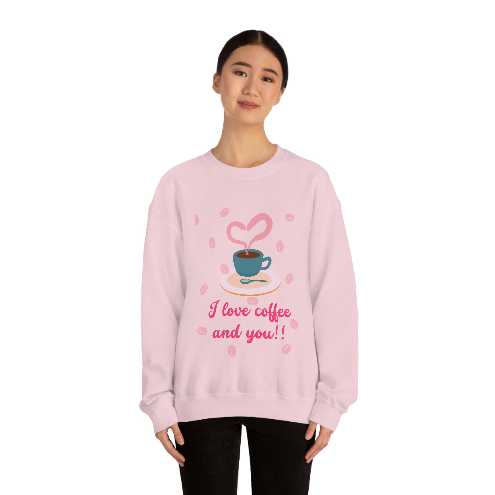 I Love Coffee & You!! Unisex Heavy Blend™ Crewneck Sweatshirt