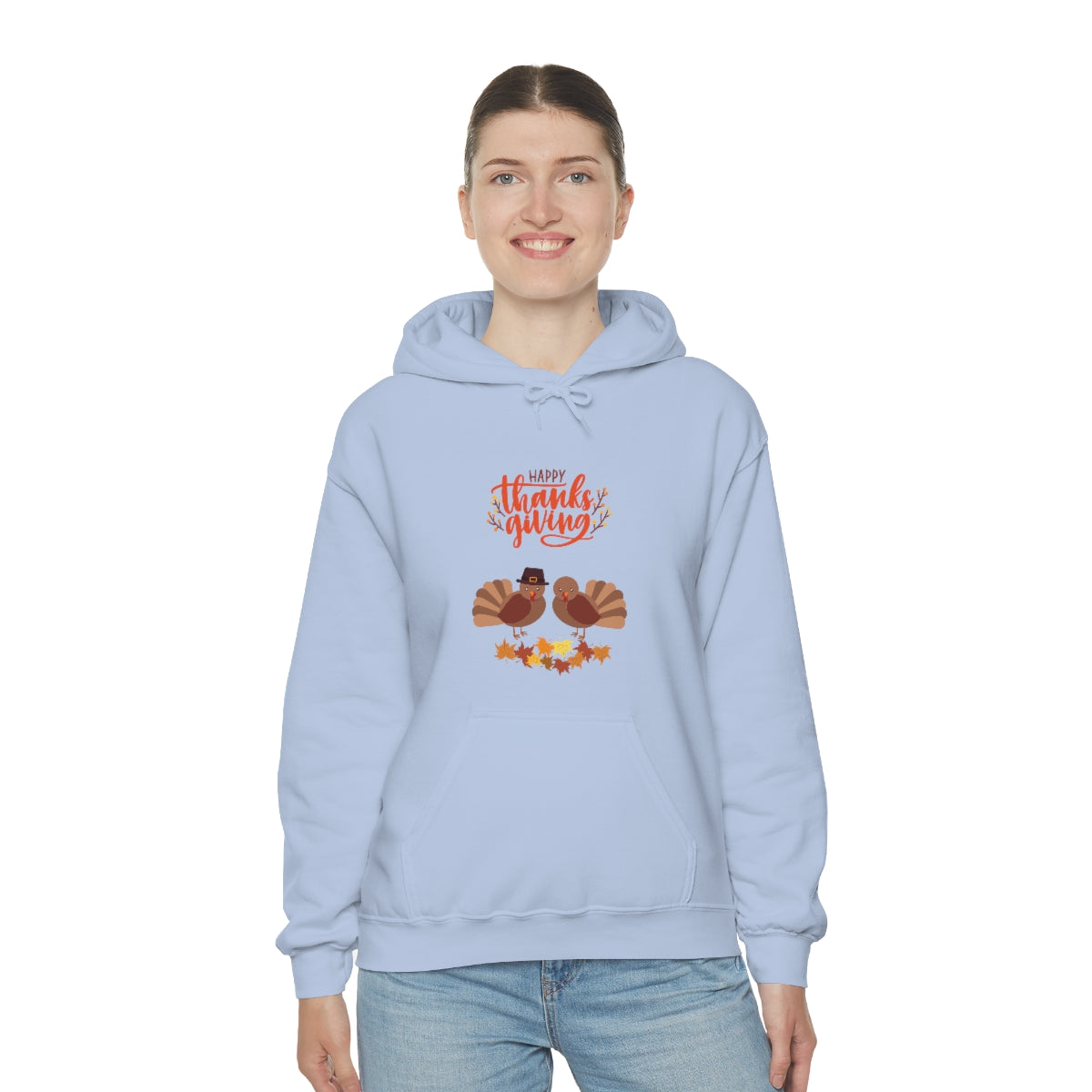 Cute Thanksgiving Turkey Pilgrims Unisex Heavy Blend™ Hooded Sweatshirt