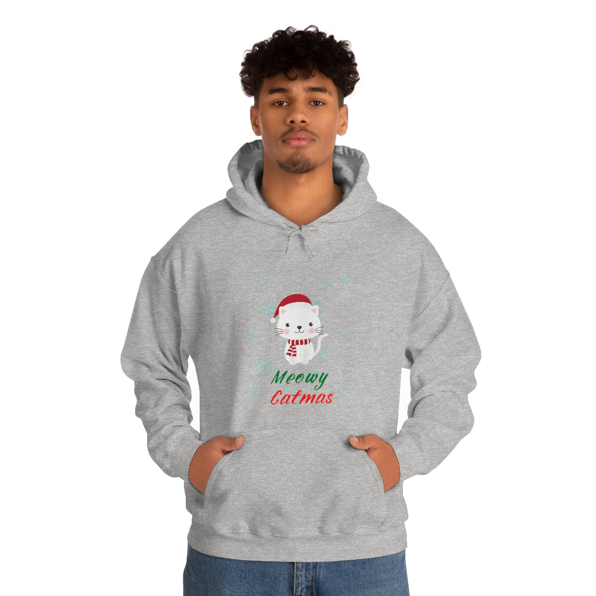 Meowy Catmas Unisex Heavy Blend™ Hooded Sweatshirt