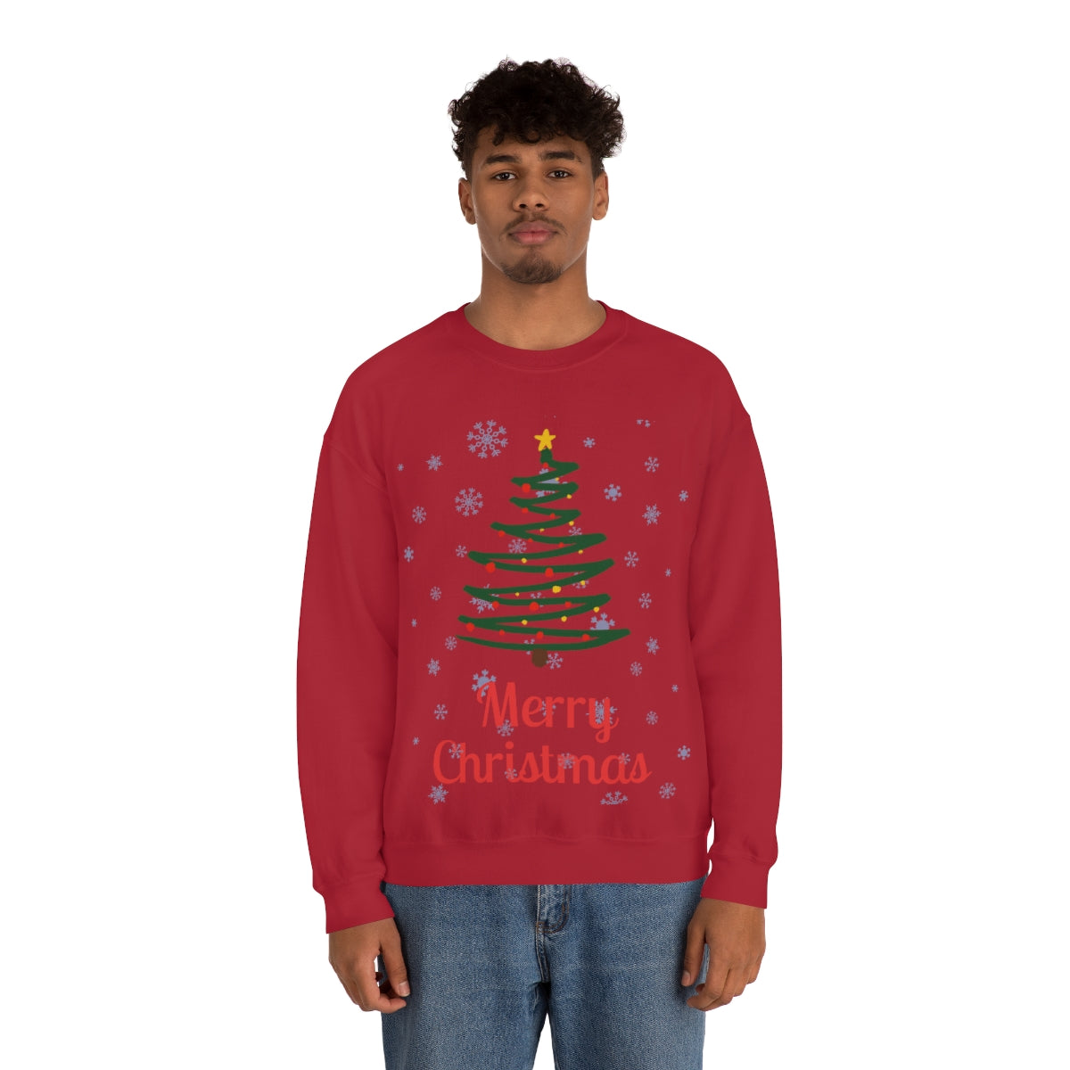 Merry Christmas Tree Unisex Heavy Blend™ Crewneck Sweatshirt