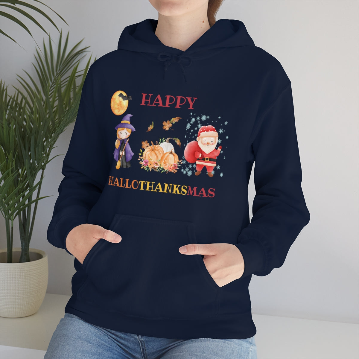 Happy Hallothanksmas Unisex Heavy Blend™ Hooded Sweatshirt