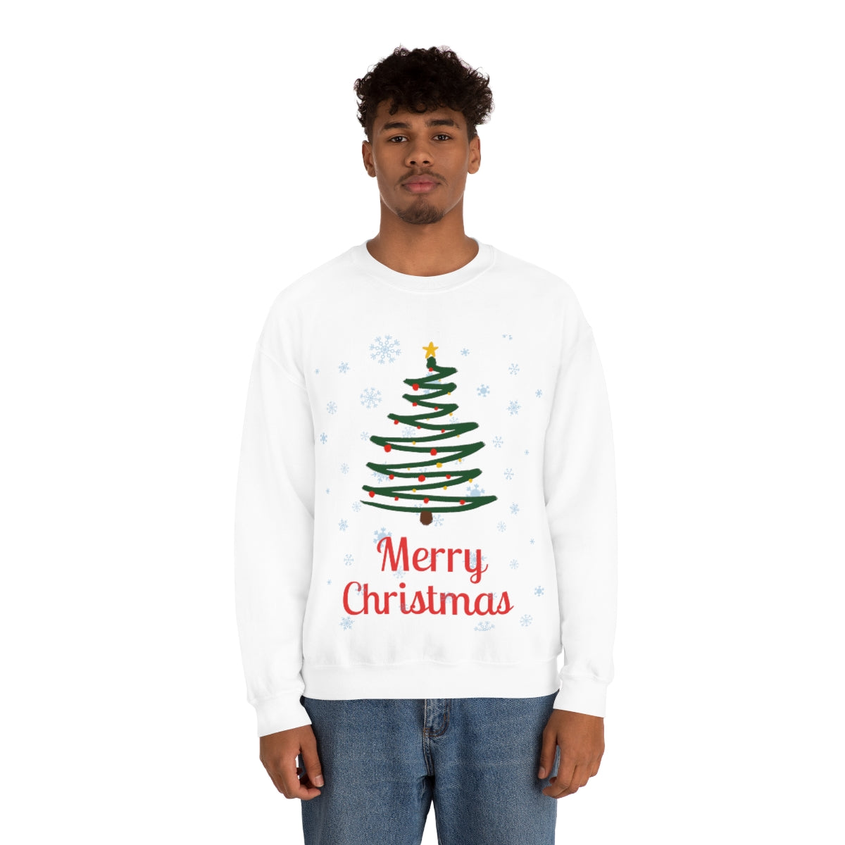 Merry Christmas Tree Unisex Heavy Blend™ Crewneck Sweatshirt