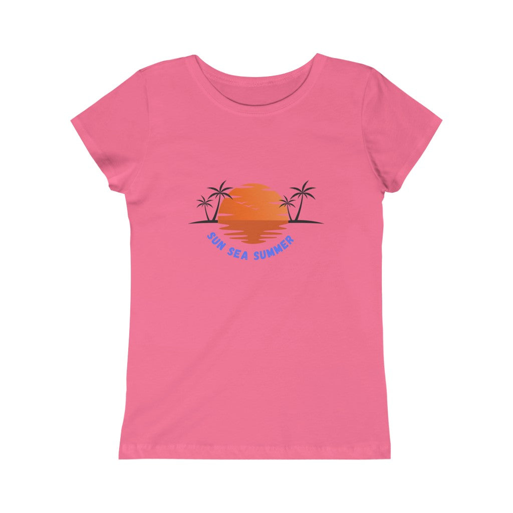 Sun Sea Summer Girls Princess Tee