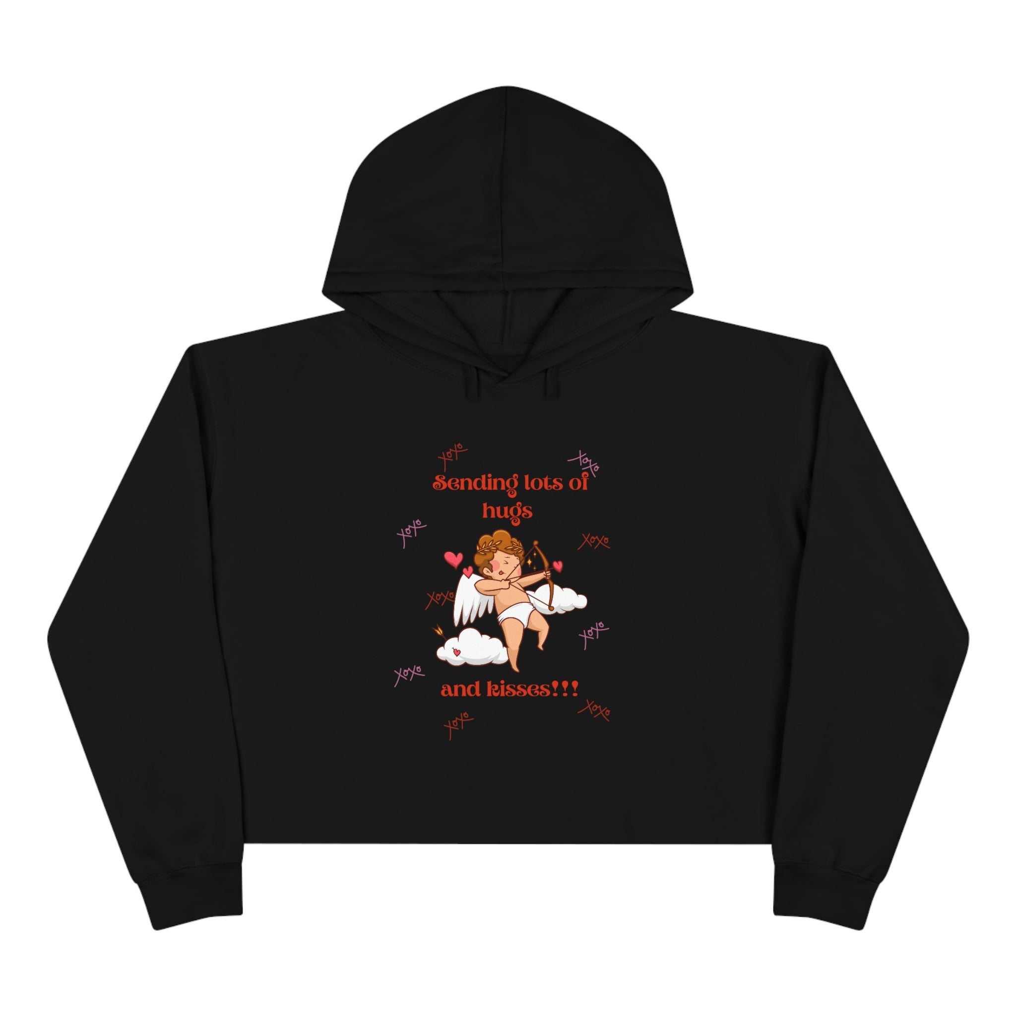 Sending Lots Of Hugs & Kisses!!! Crop Hoodie