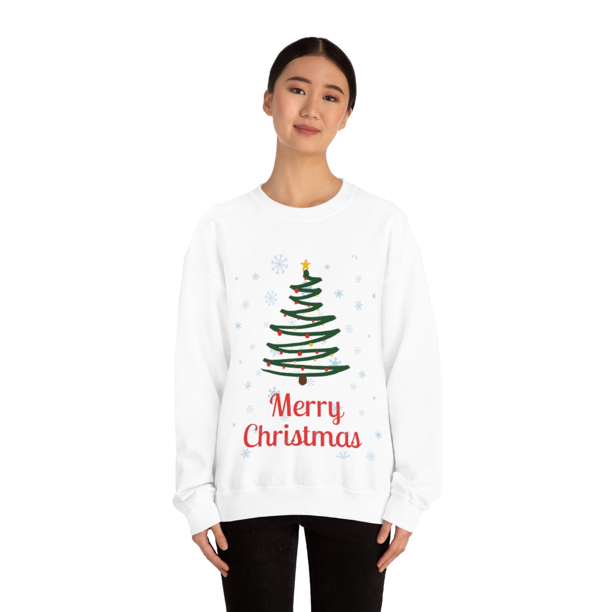 Merry Christmas Tree Unisex Heavy Blend™ Crewneck Sweatshirt