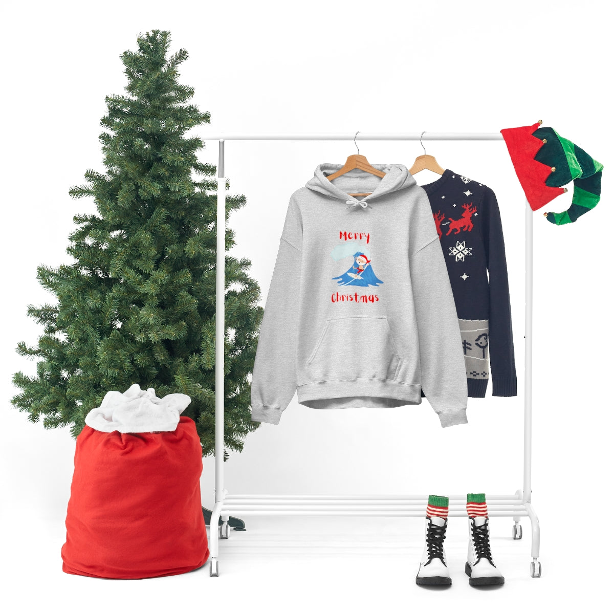 Surfing Santa Unisex Heavy Blend™ Hooded Sweatshirt