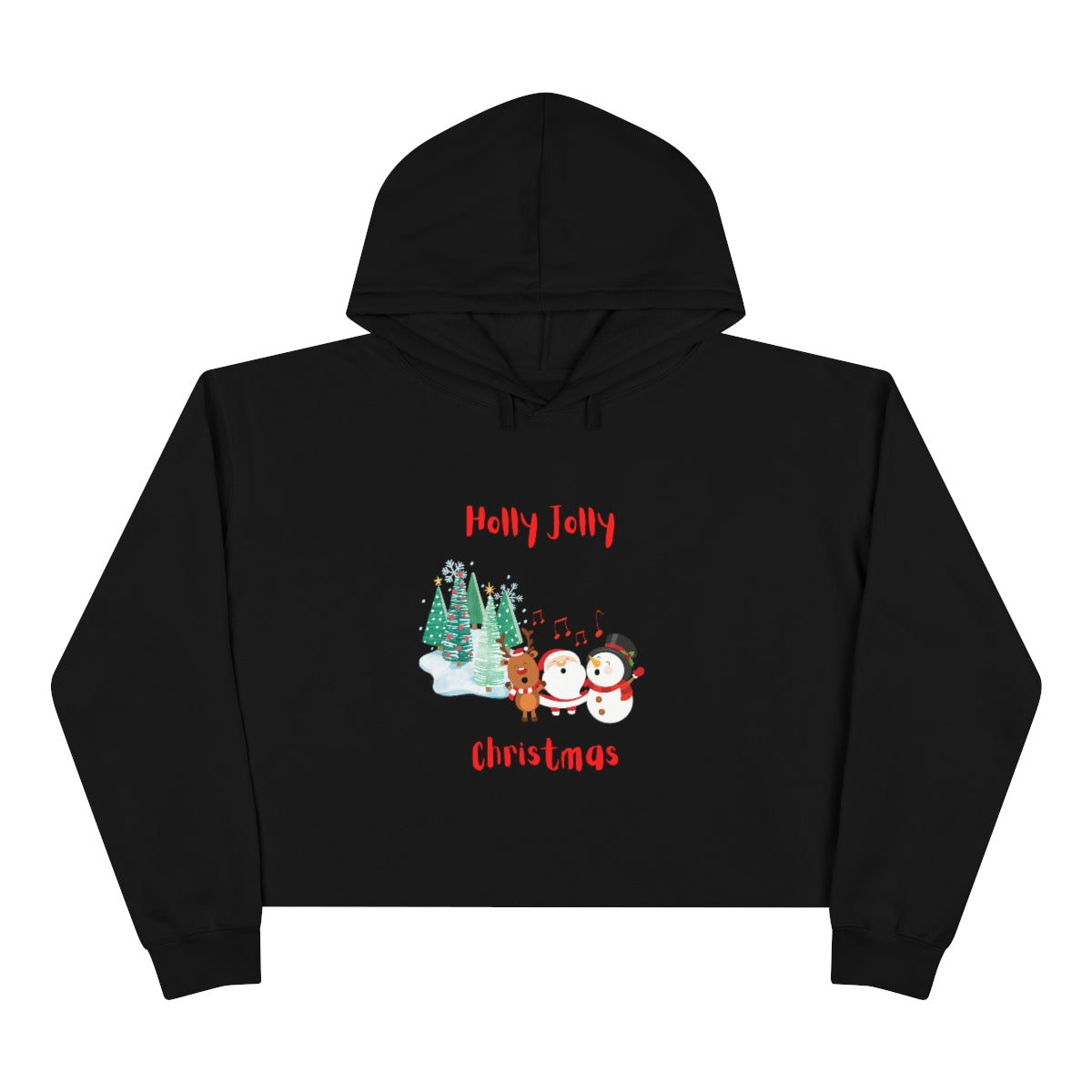 Holly Jolly Christmas Crop Hoodie