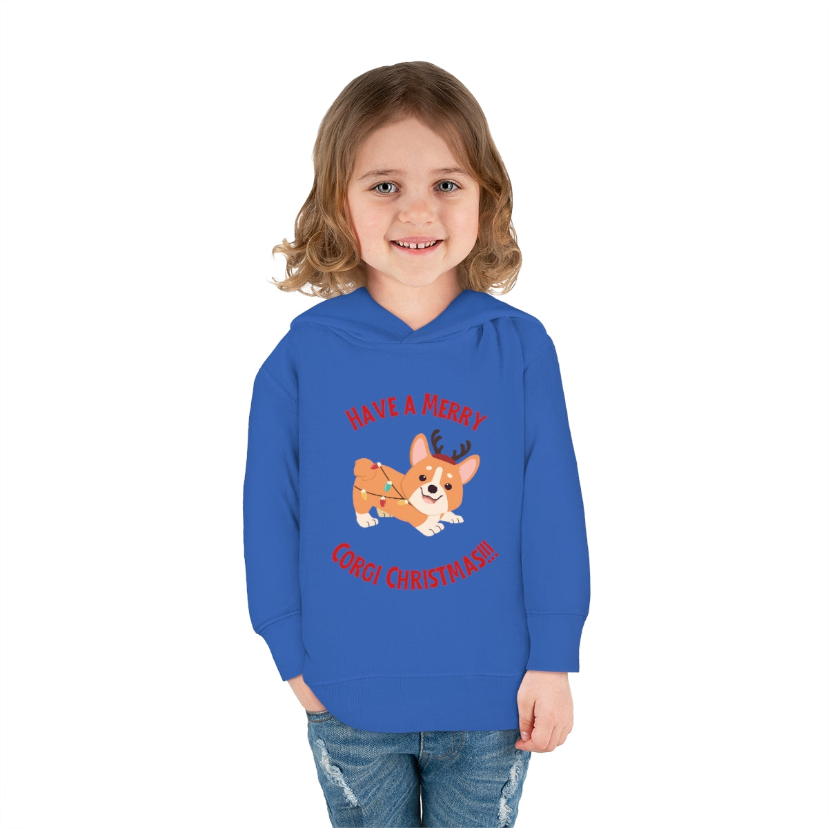 Have A Merry Corgi Christmas Toddler Pullover Fleece Hoodie