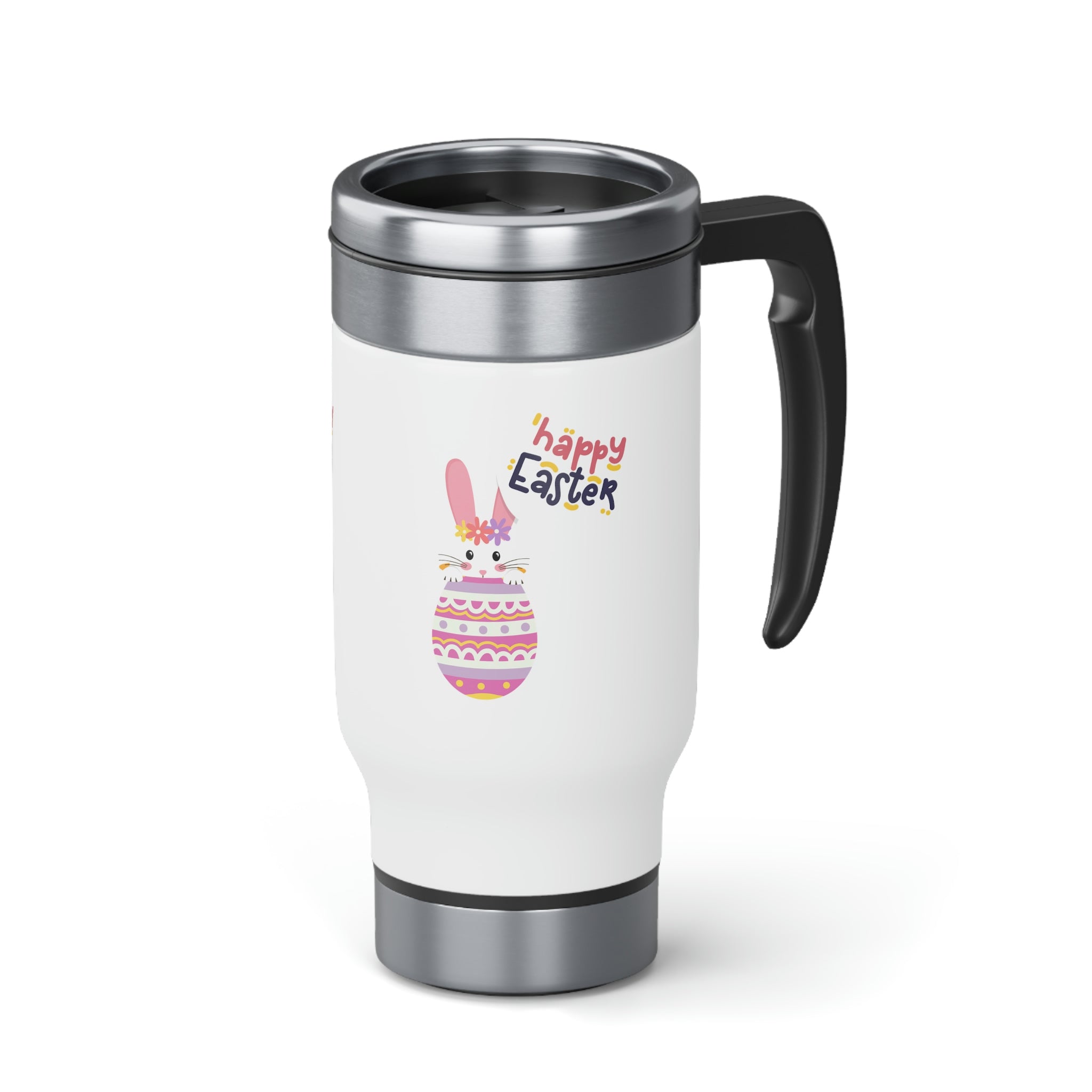 Happy Easter Day Bunny Stainless Steel Travel Mug with Handle, 14oz