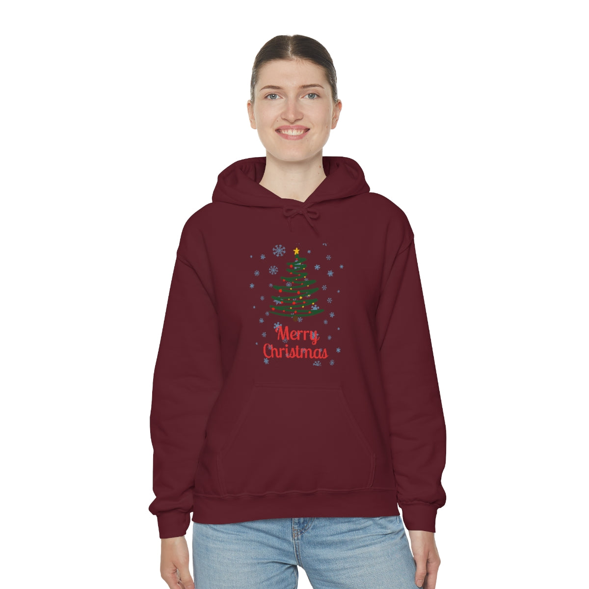 Merry Christmas Tree Unisex Heavy Blend™ Hooded Sweatshirt
